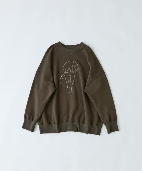 conges payes ADIEU TRISTESSE（コンジェ ペイエ アデュートリステス）の「裏毛プルオーバー（スウェット・レディース・ブラウン/オフホワイト/ライトグレー・FREE）」の6枚目の写真