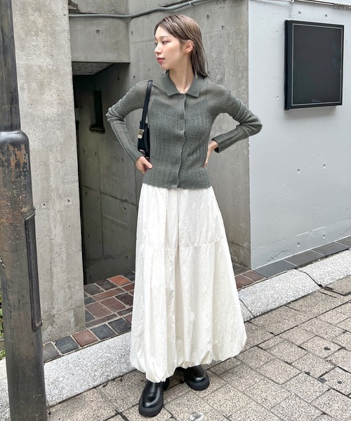 ABYS(アビス)の「襟付きニットカーディガン(カーディガン/ボレロ・レディース・グレー/ブラック/イエロー・FREE)」の13枚目の写真