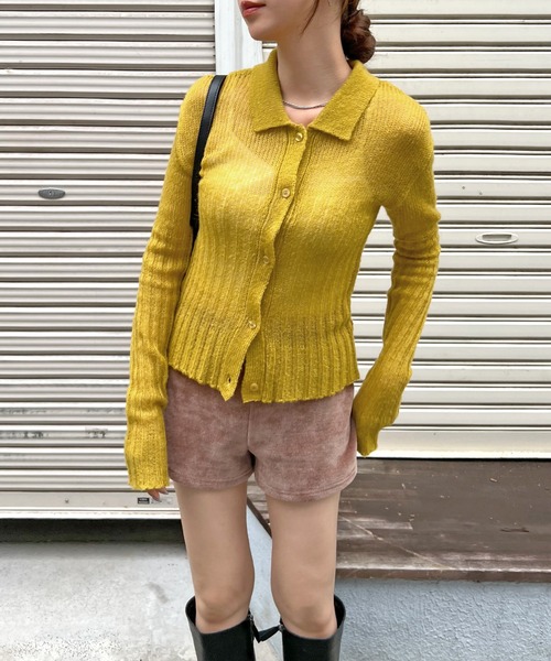 ABYS(アビス)の「襟付きニットカーディガン(カーディガン/ボレロ・レディース・グレー/ブラック/イエロー・FREE)」の21枚目の写真