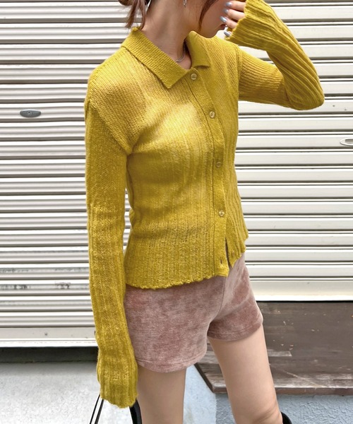 ABYS(アビス)の「襟付きニットカーディガン(カーディガン/ボレロ・レディース・グレー/ブラック/イエロー・FREE)」の16枚目の写真