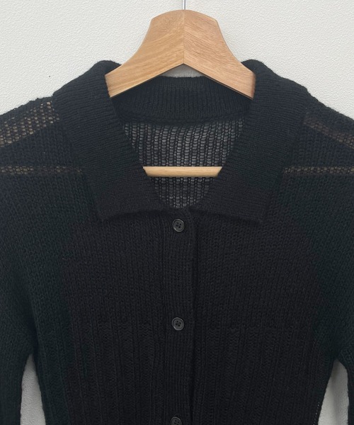 ABYS(アビス)の「襟付きニットカーディガン(カーディガン/ボレロ・レディース・グレー/ブラック/イエロー・FREE)」の12枚目の写真