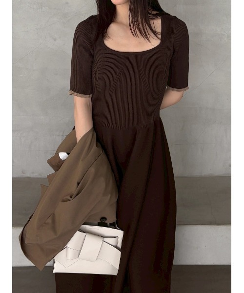 スクエアーネックホールガーメントワンピース（ワンピース）｜FRAY I.D