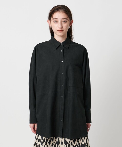 SACRA（サクラ）の「＜SACRA＞スエードライク ポケット シャツ（シャツ/ブラウス・レディース・ブラック/オリーブ・38）」の10枚目の写真