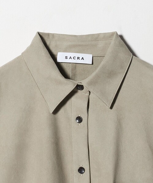SACRA（サクラ）の「＜SACRA＞スエードライク ポケット シャツ（シャツ/ブラウス・レディース・ブラック/オリーブ・38）」の22枚目の写真