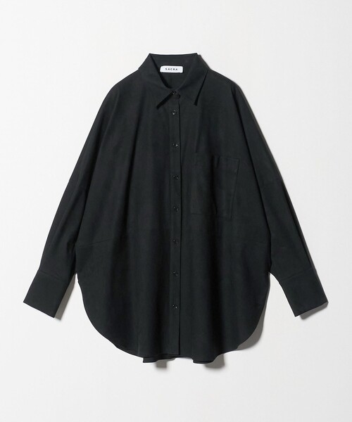 SACRA（サクラ）の「＜SACRA＞スエードライク ポケット シャツ（シャツ/ブラウス・レディース・ブラック/オリーブ・38）」の5枚目の写真