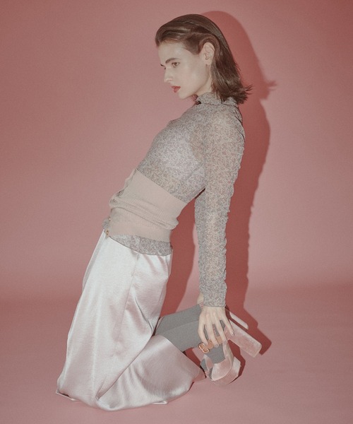 LE CIEL BLEU(ルシェルブルー)の「タックサテンマキシスカート / Tucked Satin Maxi Skirt(スカート・レディース・ブラウン/ピンク・36/34/38)」の6枚目の写真