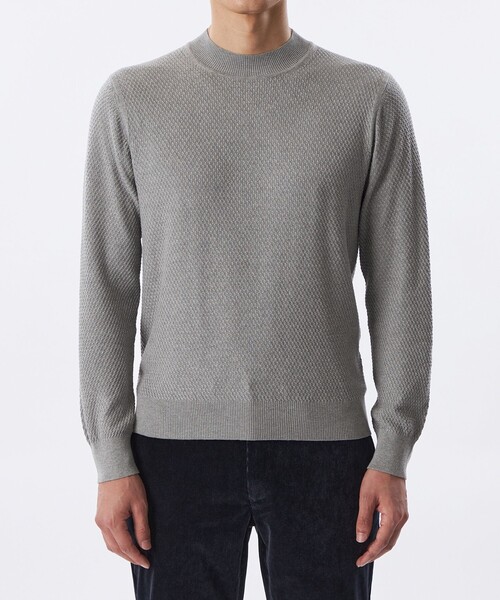 EPOCA UOMO(エポカウォモ)の「*Safari11月号掲載*ミニマルモックネックニット(ニット/セーター・メンズ・ホワイト/ダークネイビー/グレー系その他・46/48)」の7枚目の写真