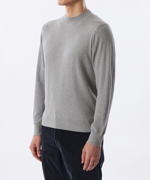 EPOCA UOMO(エポカウォモ)の「*Safari11月号掲載*ミニマルモックネックニット(ニット/セーター・メンズ・ホワイト/ダークネイビー/グレー系その他・46/48)」の8枚目の写真