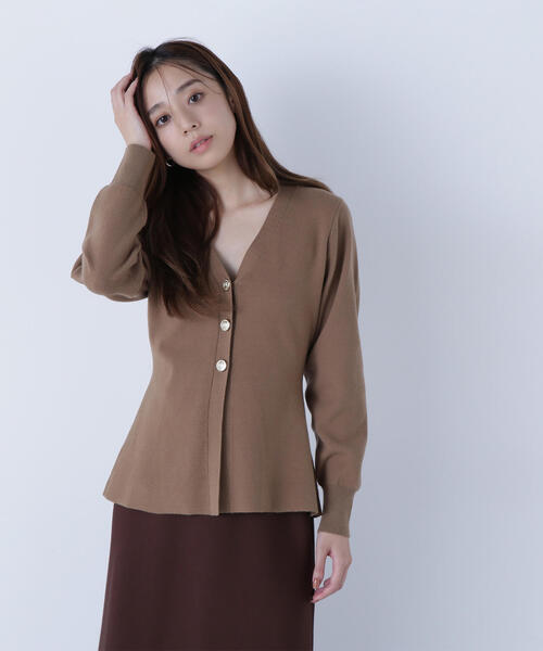 NATURAL BEAUTY BASIC(ナチュラルビューティーベーシック)の「◇ウエストシェイプスリットカーディガン(カーディガン/ボレロ・レディース・チャコールグレー/ベージュ/ダークブルー・FREE)」の21枚目の写真