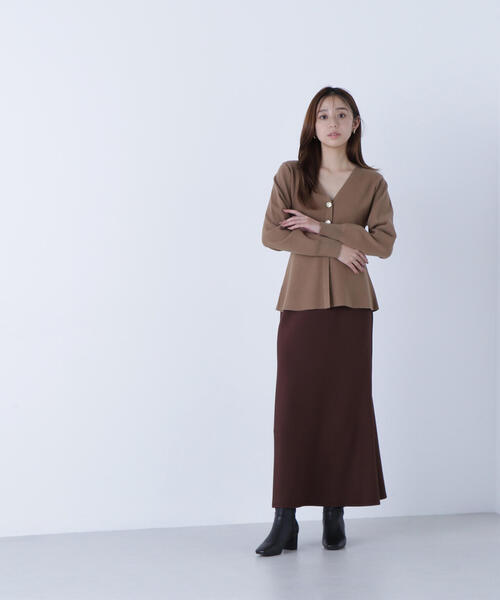 NATURAL BEAUTY BASIC(ナチュラルビューティーベーシック)の「◇ウエストシェイプスリットカーディガン(カーディガン/ボレロ・レディース・チャコールグレー/ベージュ/ダークブルー・FREE)」の22枚目の写真