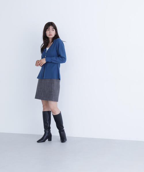 NATURAL BEAUTY BASIC(ナチュラルビューティーベーシック)の「◇ウエストシェイプスリットカーディガン(カーディガン/ボレロ・レディース・チャコールグレー/ベージュ/ダークブルー・FREE)」の10枚目の写真