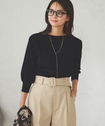 a.v.v | 【UVカット/洗える】ボートネックパフスリーブ美ラクるニット(ニット/セーター)