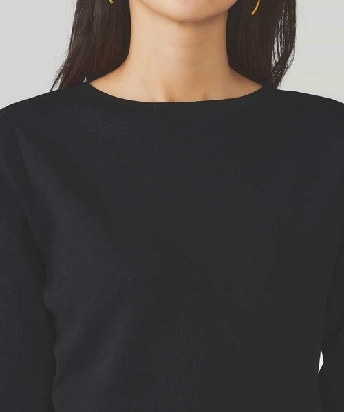 a.v.v(アーヴェヴェ)の「【UVカット/洗える】ボートネックパフスリーブ美ラクるニット(ニット/セーター・レディース・ピンク/グリーン/グレー系その他/ブラック・38/36/40/42/34)」の13枚目の写真