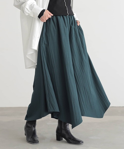 n'OrLABEL(ノアールレーベル)の「『イレギュラーヘムガウチョパンツ』(その他パンツ・レディース・グリーン/ブラック/グレー・FREE)」の3枚目の写真