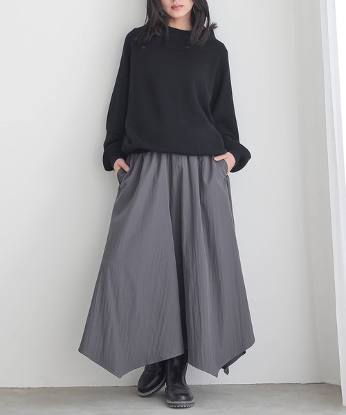 n'OrLABEL(ノアールレーベル)の「『イレギュラーヘムガウチョパンツ』(その他パンツ・レディース・グリーン/ブラック/グレー・FREE)」の11枚目の写真