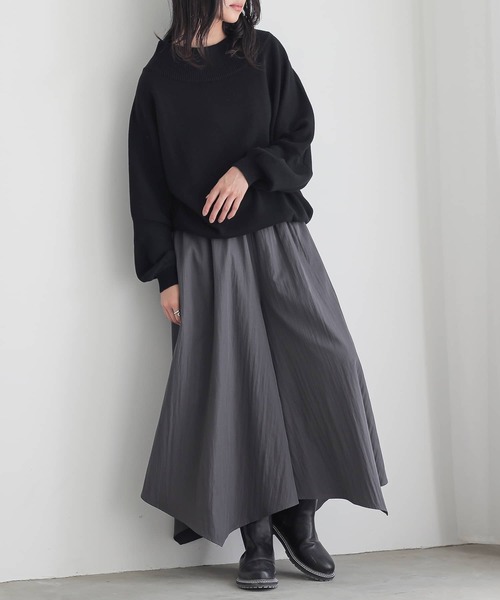 n'OrLABEL(ノアールレーベル)の「『イレギュラーヘムガウチョパンツ』(その他パンツ・レディース・グリーン/ブラック/グレー・FREE)」の14枚目の写真