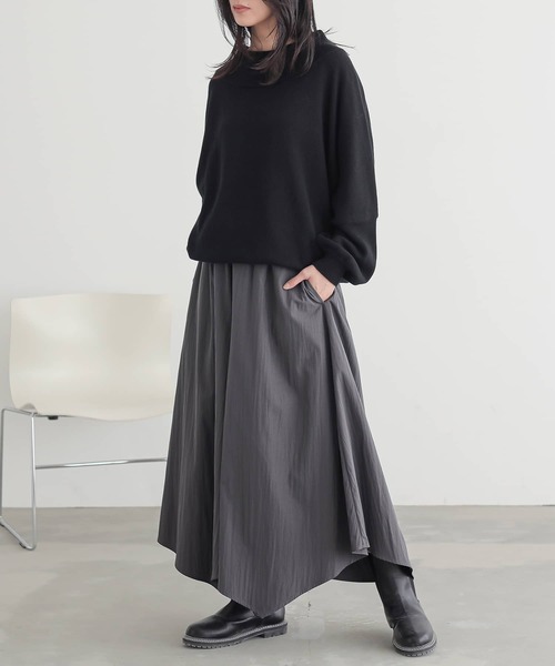 n'OrLABEL(ノアールレーベル)の「『イレギュラーヘムガウチョパンツ』(その他パンツ・レディース・グリーン/ブラック/グレー・FREE)」の13枚目の写真