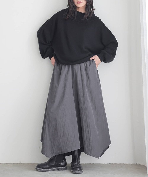 n'OrLABEL(ノアールレーベル)の「『イレギュラーヘムガウチョパンツ』(その他パンツ・レディース・グリーン/ブラック/グレー・FREE)」の12枚目の写真