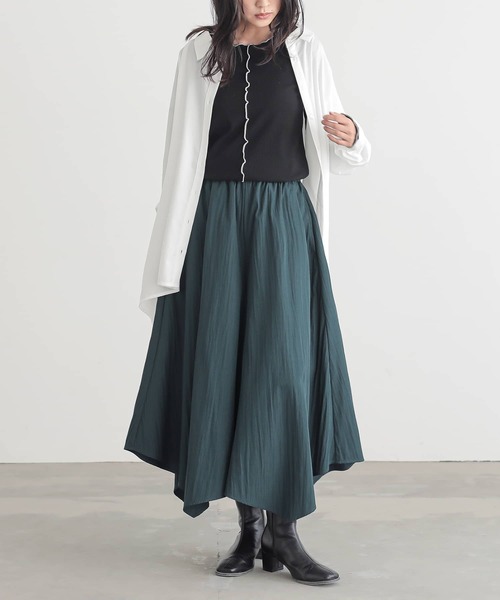 n'OrLABEL(ノアールレーベル)の「『イレギュラーヘムガウチョパンツ』(その他パンツ・レディース・グリーン/ブラック/グレー・FREE)」の21枚目の写真