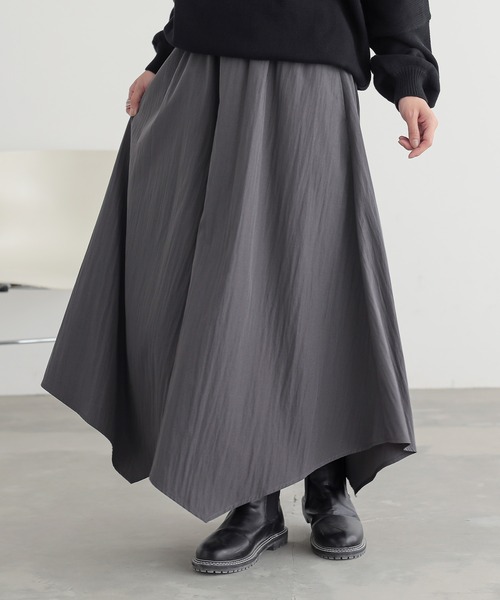 n'OrLABEL(ノアールレーベル)の「『イレギュラーヘムガウチョパンツ』(その他パンツ・レディース・グリーン/ブラック/グレー・FREE)」の9枚目の写真