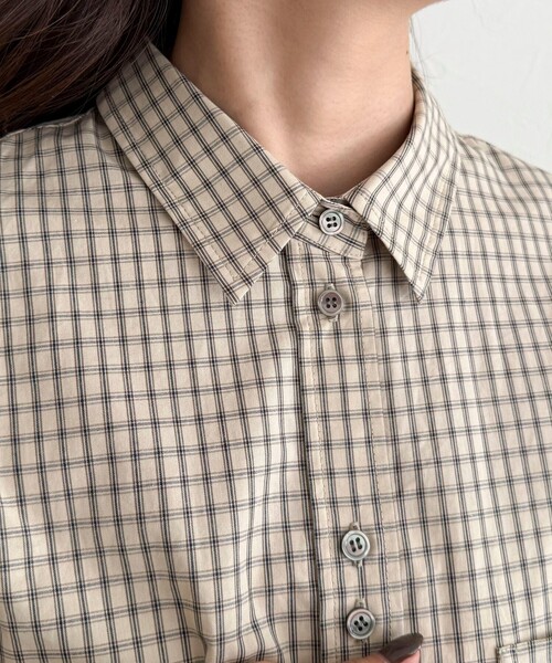 fredy emue（フレディエミュ）の「チェック刺繍シャツ（シャツ/ブラウス・レディース・ブラック系その他/ベージュ系その他・38）」の10枚目の写真