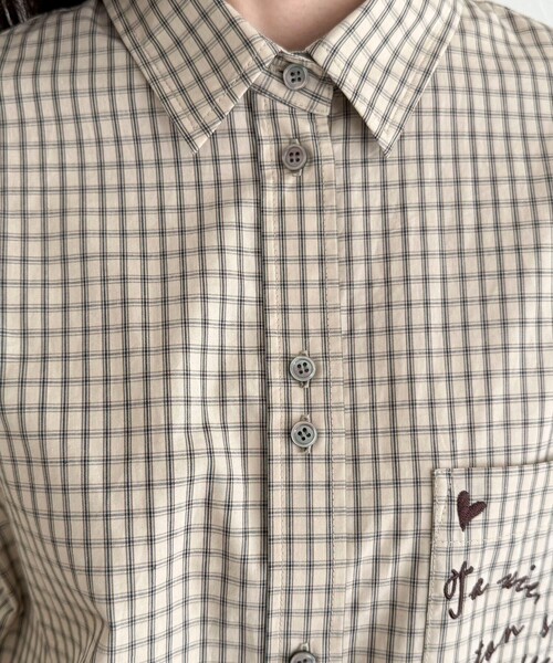 fredy emue（フレディエミュ）の「チェック刺繍シャツ（シャツ/ブラウス・レディース・ブラック系その他/ベージュ系その他・38）」の11枚目の写真