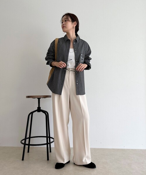 fredy emue（フレディエミュ）の「チェック刺繍シャツ（シャツ/ブラウス・レディース・ブラック系その他/ベージュ系その他・38）」の14枚目の写真