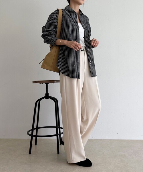 fredy emue（フレディエミュ）の「チェック刺繍シャツ（シャツ/ブラウス・レディース・ブラック系その他/ベージュ系その他・38）」の17枚目の写真