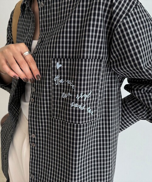 fredy emue（フレディエミュ）の「チェック刺繍シャツ（シャツ/ブラウス・レディース・ブラック系その他/ベージュ系その他・38）」の22枚目の写真