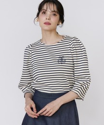 パフスリーブ」に該当するトップス（ボーダー柄）ファッション
