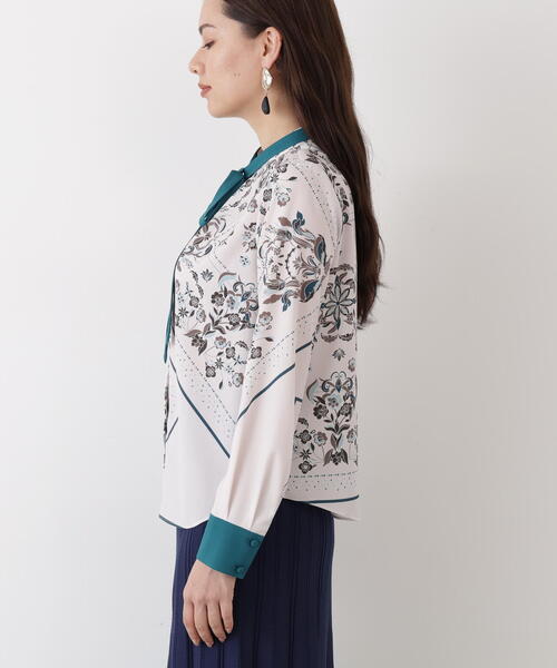 セール】◇フローラルスカーフプリントブラウス（シャツ/ブラウス