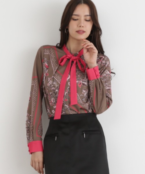 PINKY&DIANNE（ピンキーアンドダイアン）の「◆フローラルスカーフプリントブラウス（シャツ/ブラウス・レディース・ベージュ系その他4/ホワイト系その他2・38/36）」の7枚目の写真