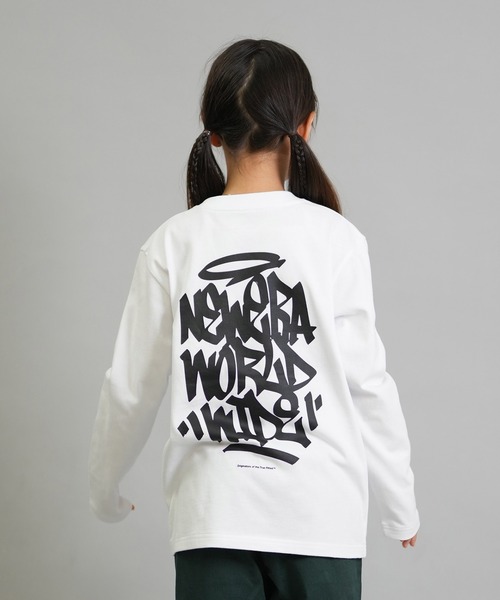 NEW ERA（ニューエラ）の「NEW ERA/ニューエラ YTH LS CT TEE TAGGING キッズ ロンT 14693876/14693877（Tシャツ/カットソー・キッズ・ホワイト/ブラック・130cm/140cm/150cm/160cm）」の10枚目の写真