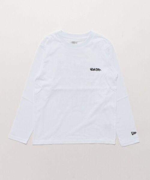 NEW ERA（ニューエラ）の「NEW ERA/ニューエラ YTH LS CT TEE TAGGING キッズ ロンT 14693876/14693877（Tシャツ/カットソー・キッズ・ホワイト/ブラック・130cm/140cm/150cm/160cm）」の7枚目の写真
