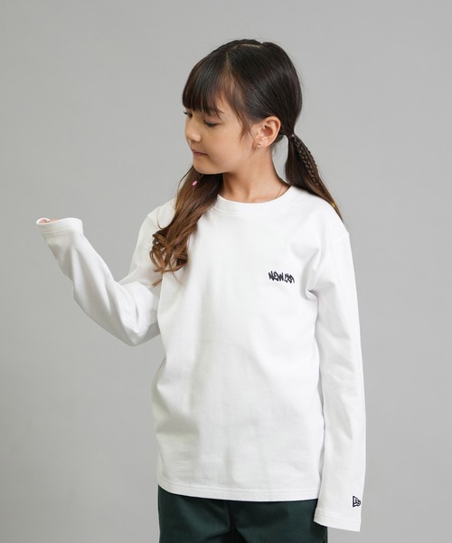 NEW ERA（ニューエラ）の「NEW ERA/ニューエラ YTH LS CT TEE TAGGING キッズ ロンT 14693876/14693877（Tシャツ/カットソー・キッズ・ホワイト/ブラック・130cm/140cm/150cm/160cm）」の9枚目の写真