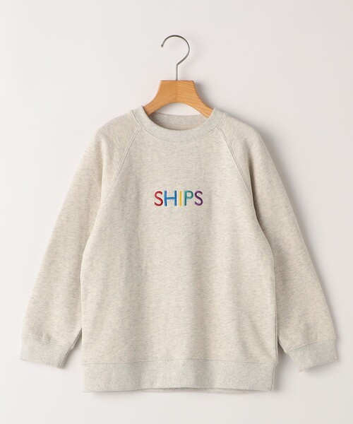 SHIPS（シップス）の「SHIPS KIDS:140～160cm / 刺繍 ロゴ ラグラン スウェット（スウェット・キッズ・オートミール/ネイビー/パープル/オレンジ・140/150/160）」の2枚目の写真