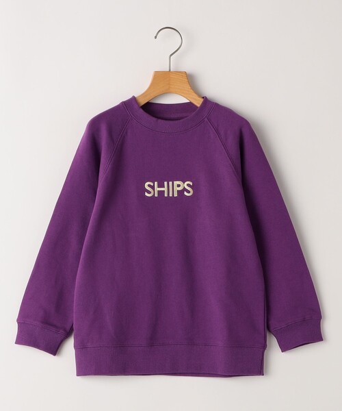 SHIPS（シップス）の「SHIPS KIDS:140～160cm / 刺繍 ロゴ ラグラン スウェット（スウェット・キッズ・オートミール/ネイビー/パープル/オレンジ・140/150/160）」の4枚目の写真