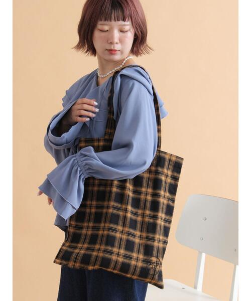 ehka sopo(エヘカソポ)の「チェックトートバッグ(ハンドバッグ・レディース・レッド/イエロー/ブルー/ブラック・F)」の3枚目の写真