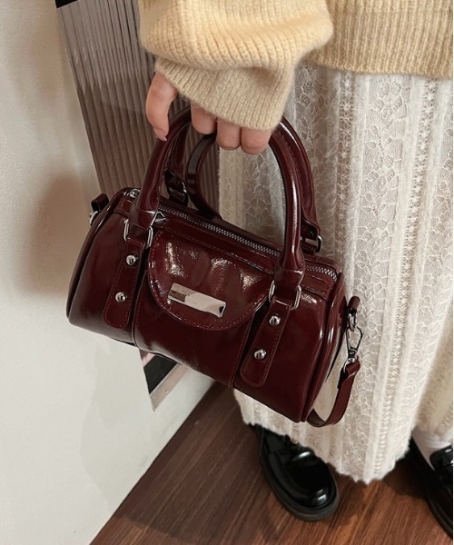 Burner(バーナー)の「【OKUOKU 0909】2WAY ミニボストン ショルダーバッグ oku-bag-23-33(ショルダーバッグ・レディース・ダークブラウン/ブラック/ワイン・FREE)」の3枚目の写真