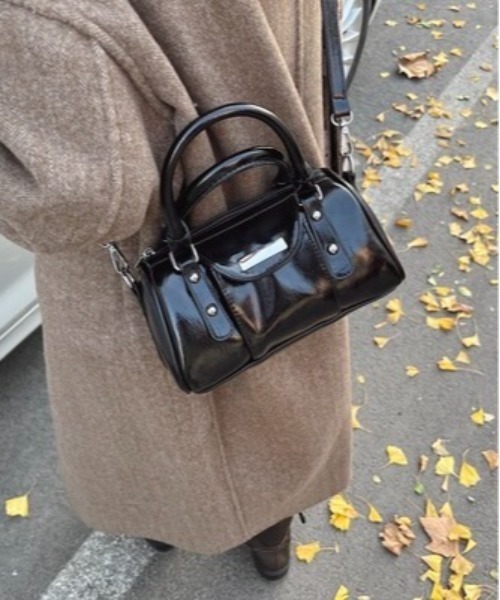 Burner(バーナー)の「【OKUOKU 0909】2WAY ミニボストン ショルダーバッグ oku-bag-23-33(ショルダーバッグ・レディース・ダークブラウン/ブラック/ワイン・FREE)」の2枚目の写真
