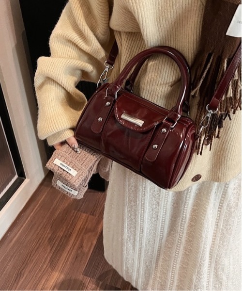Burner(バーナー)の「【OKUOKU 0909】2WAY ミニボストン ショルダーバッグ oku-bag-23-33(ショルダーバッグ・レディース・ダークブラウン/ブラック/ワイン・FREE)」の10枚目の写真