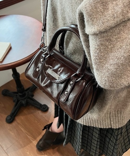 Burner(バーナー)の「【OKUOKU 0909】2WAY ミニボストン ショルダーバッグ oku-bag-23-33(ショルダーバッグ・レディース・ダークブラウン/ブラック/ワイン・FREE)」の9枚目の写真