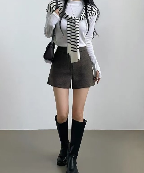 FREE STYLISTS（フリー スタイリスト）の「YUGA_YGMC　　Wool touch shorts　pants（その他パンツ・レディース・ダークグレー/オートミール/ダークブラウン/ブラック・M/L/S）」の11枚目の写真