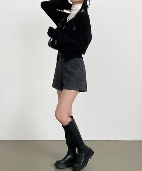 FREE STYLISTS（フリー スタイリスト）の「YUGA_YGMC　　Wool touch shorts　pants（その他パンツ・レディース・ダークグレー/オートミール/ダークブラウン/ブラック・M/L/S）」の12枚目の写真