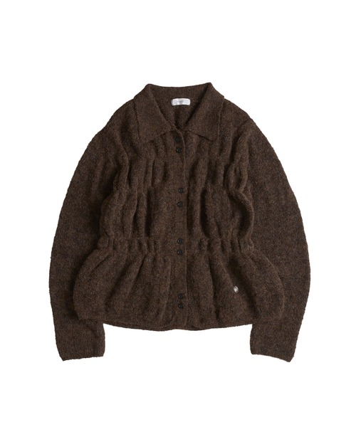 MUHET（ミュエータ）の「shirring knit shirt cardigan / シャーリングニットシャツカーディガン（カーディガン/ボレロ・レディース・ブラック/ベージュ/ブラウン・FREE）」の11枚目の写真