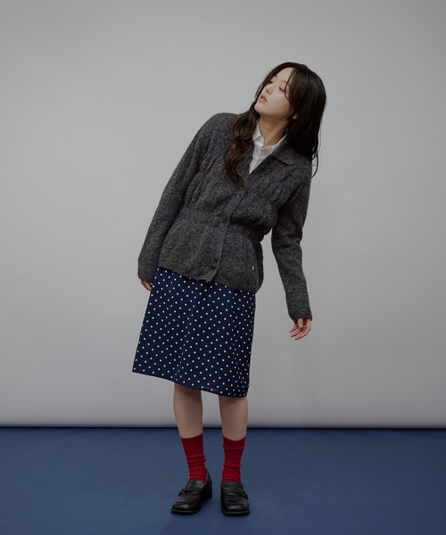 MUHET（ミュエータ）の「shirring knit shirt cardigan / シャーリングニットシャツカーディガン（カーディガン/ボレロ・レディース・ブラック/ベージュ/ブラウン・FREE）」の14枚目の写真