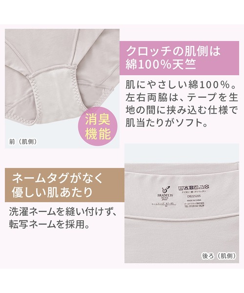 BRADELIS NEWYORK（ブラデリスニューヨーク）の「細みえ快適シンプル綿混ショーツ25 ブラデリス 補正下着 補整（ショーツ・レディース・ブラック/グレイッシュベージュ・LL/M/L/S/4L/5L/3L）」の20枚目の写真