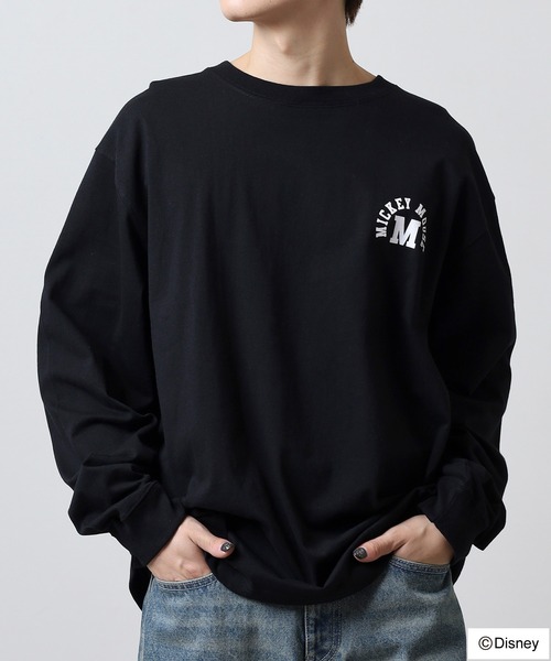 ATELANE(アテレーン)の「DISNEY ミッキーマウス L/SプリントTEE(Tシャツ/カットソー・メンズ・ブラック/ホワイト/ネイビー・L/XL/M)」の19枚目の写真