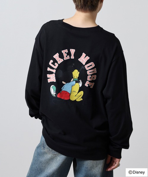 ATELANE(アテレーン)の「DISNEY ミッキーマウス L/SプリントTEE(Tシャツ/カットソー・メンズ・ブラック/ホワイト/ネイビー・L/XL/M)」の20枚目の写真