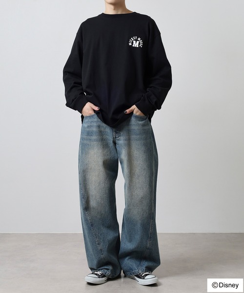 ATELANE(アテレーン)の「DISNEY ミッキーマウス L/SプリントTEE(Tシャツ/カットソー・メンズ・ブラック/ホワイト/ネイビー・L/XL/M)」の22枚目の写真